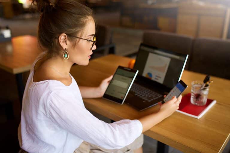 woman working