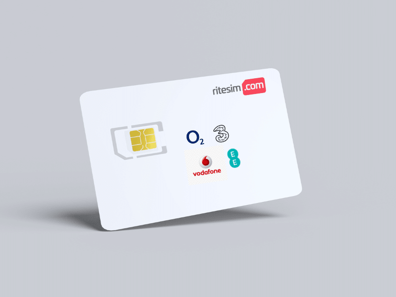 sim card showing four UK network operators